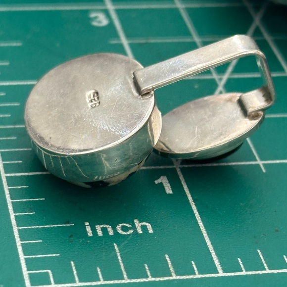 Dalmatian Jasper black onyx sterling silver pendant - Picture 3 of 7